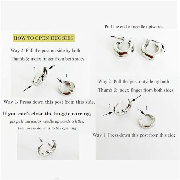 Chunky Hoop Earrings Set 14K Gold Hoop Earrings for Women Hypoallergenic - Picture 6 of 14